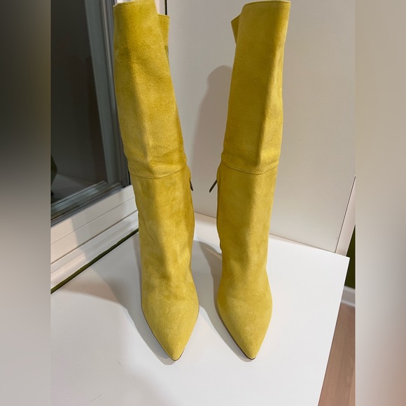 Hegos Milano Yellow Suede Slouchy Boots 37/7 - Picture 3 of 16